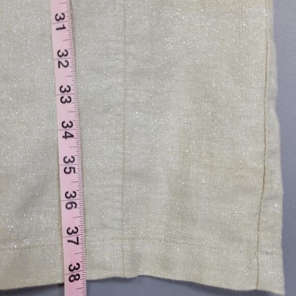 Eileen Fisher Dress Womens Large Beige Metallic Organic Linen Shift Lagenlook - Picture 10 of 14